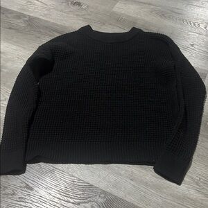 Black Waffle Knit Sweater